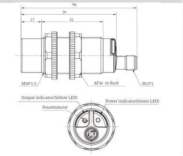 CR30XSCN25DPRY-E2 Емкостной датчик M30 раб диапазон 25 мм Lanbao