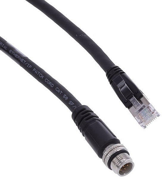 Omron V430-WE-5M OMRON Кабель Ethernet M12 8-пин — RJ45, прямой, 5 м, для сканеров V430-F