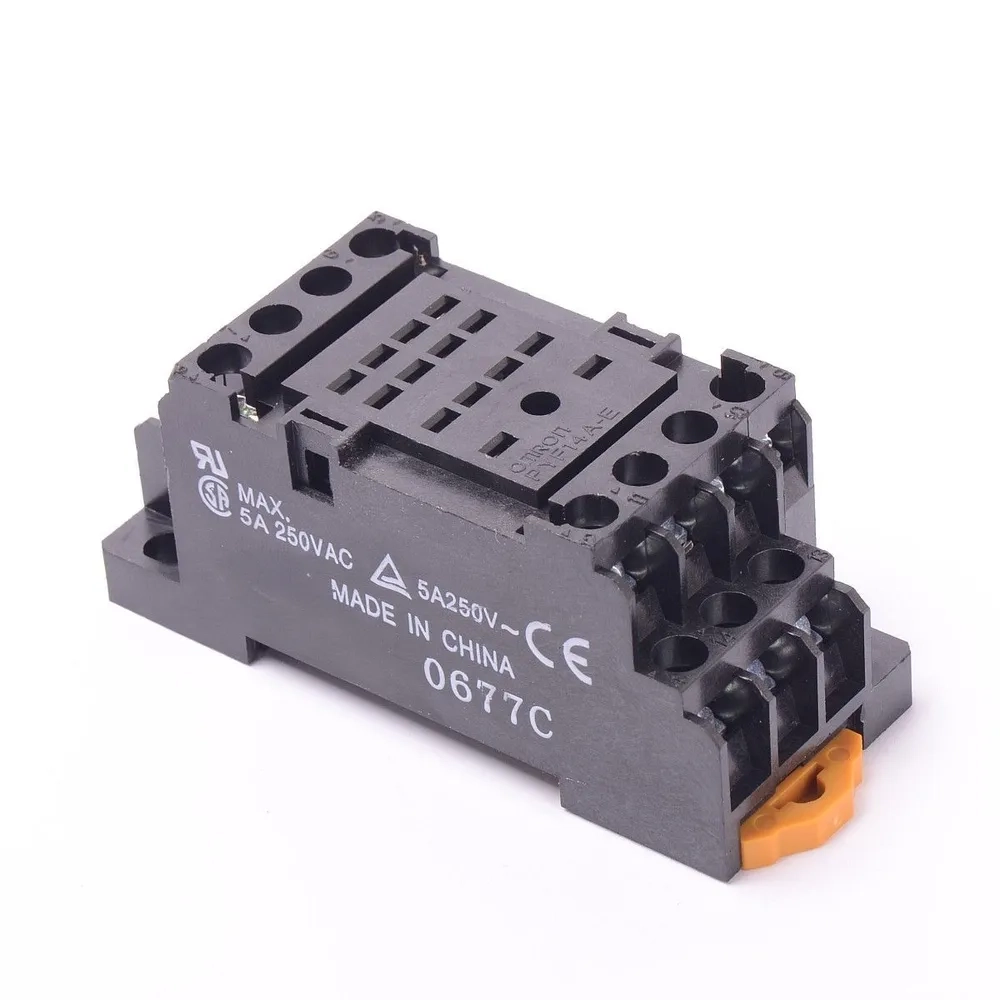 Omron PYF14A-E OMRON Гнездо для реле 14-пин, DIN-рейка, для MY4 H3YN MY2K MY4-GS