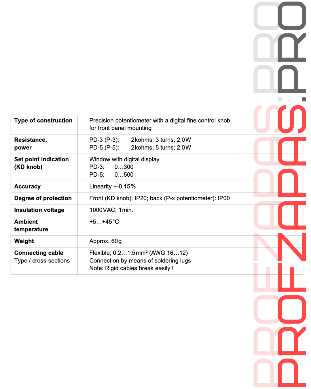PD-3 ROPEX Контроллер температуры с потенциометром